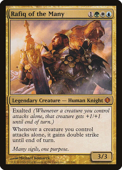 Rafiq of the Many, carta Magic di tipo Legendary Creature — Human Knight illustrata da Michael Komarck