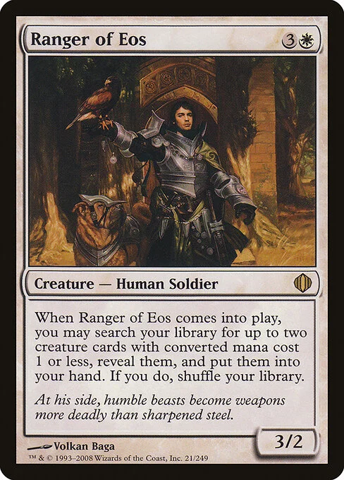 Ranger of Eos, carta Magic di tipo Creature — Human Soldier Ranger illustrata da Volkan Baǵa