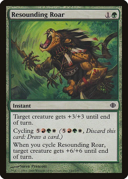 Resounding Roar, carta Magic di tipo Instant illustrata da Steve Prescott