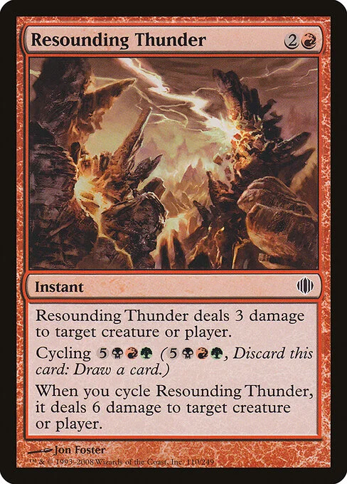 Resounding Thunder, carta Magic di tipo Instant illustrata da Jon Foster