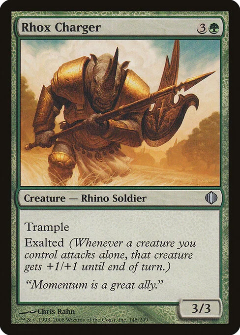 Rhox Charger, carta Magic di tipo Creature — Rhino Soldier illustrata da Chris Rahn