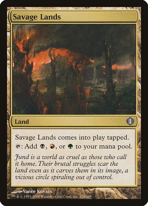Savage Lands, carta Magic di tipo Land illustrata da Vance Kovacs