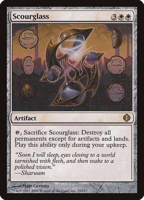 Scourglass, carta Magic di tipo Artifact illustrata da Matt Cavotta