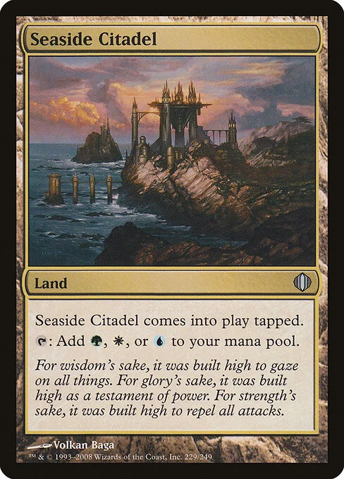 Seaside Citadel, carta Magic di tipo Land illustrata da Volkan Baǵa