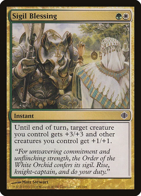 Sigil Blessing, carta Magic di tipo Instant illustrata da Matt Stewart