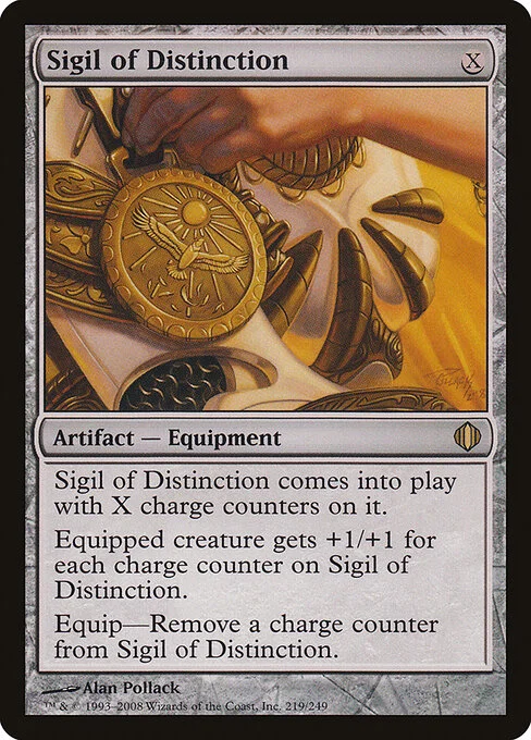 Sigil of Distinction, carta Magic di tipo Artifact — Equipment illustrata da Alan Pollack