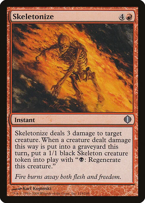 Skeletonize, carta Magic di tipo Instant illustrata da Karl Kopinski