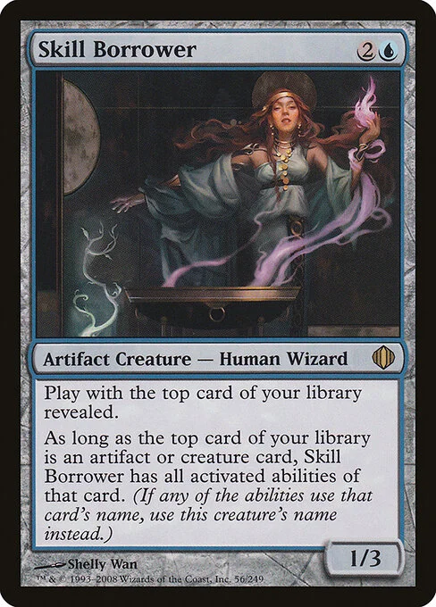 Skill Borrower, carta Magic di tipo Artifact Creature — Human Wizard illustrata da Shelly Wan