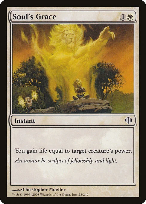 Soul's Grace, carta Magic di tipo Instant illustrata da Christopher Moeller