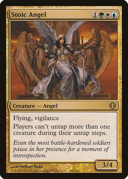 Stoic Angel, carta Magic di tipo Creature — Angel illustrata da Volkan Baǵa