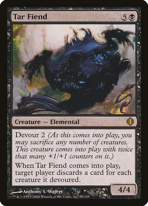 Tar Fiend, carta Magic di tipo Creature — Elemental illustrata da Anthony S. Waters