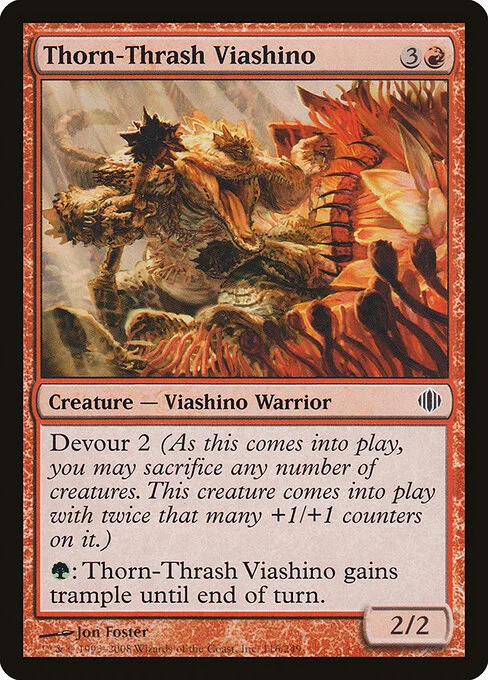 Thorn-Thrash Viashino, carta Magic di tipo Creature — Lizard Warrior illustrata da Jon Foster