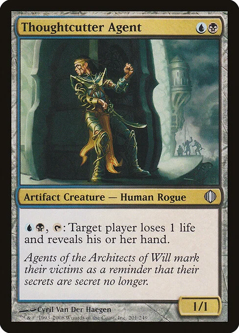 Thoughtcutter Agent, carta Magic di tipo Artifact Creature — Human Rogue illustrata da Cyril Van Der Haegen