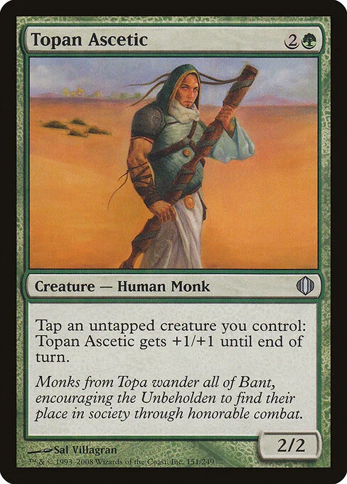 Topan Ascetic, carta Magic di tipo Creature — Human Monk illustrata da Sal Villagran