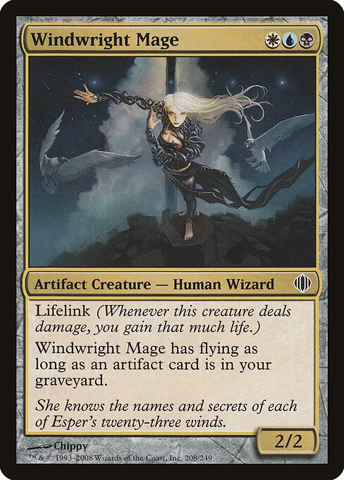 Windwright Mage, carta Magic di tipo Artifact Creature — Human Wizard illustrata da Chippy