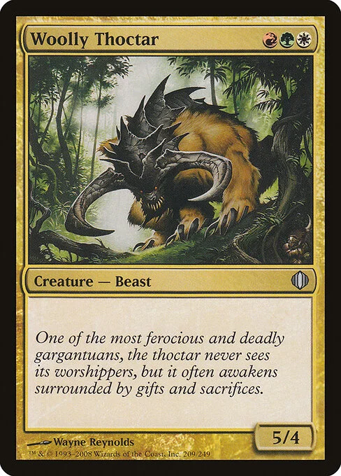 Woolly Thoctar, carta Magic di tipo Creature — Beast illustrata da Wayne Reynolds