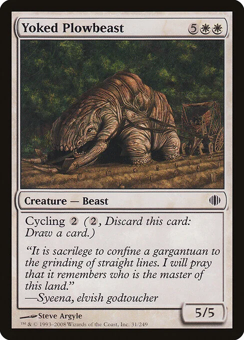 Yoked Plowbeast, carta Magic di tipo Creature — Beast illustrata da Steve Argyle