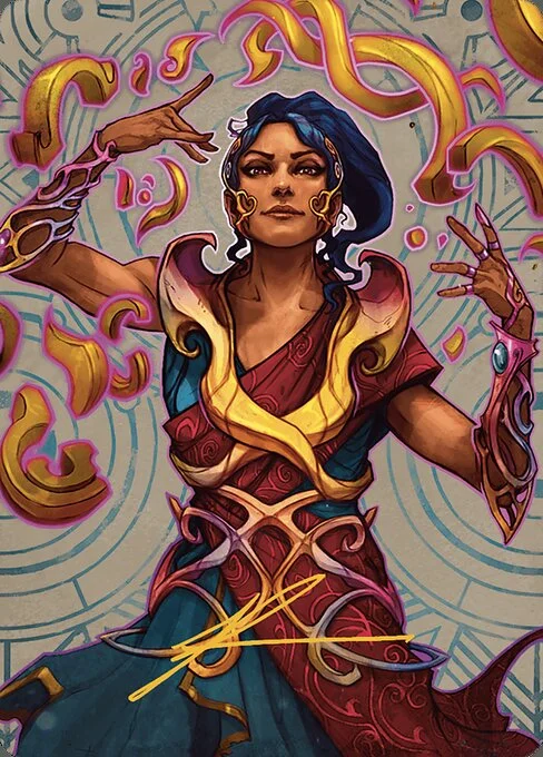 Saheeli, the Sun's Brilliance // Saheeli, the Sun's Brilliance, carta Magic di tipo Card // Card illustrata da Richard Luong
