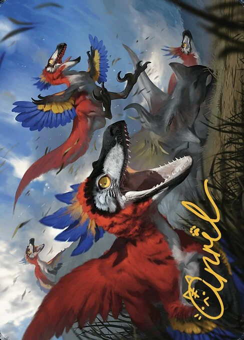 Wrathful Raptors // Wrathful Raptors, carta Magic di tipo Card // Card illustrata da April Prime