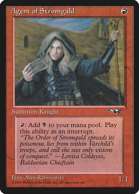 Agent of Stromgald, carta Magic di tipo Creature — Human Knight illustrata da Alan Rabinowitz