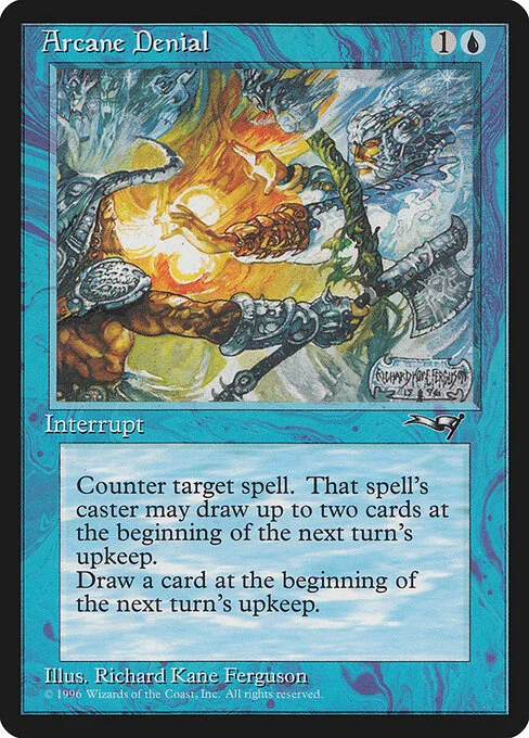 Arcane Denial, carta Magic di tipo Instant illustrata da Richard Kane Ferguson