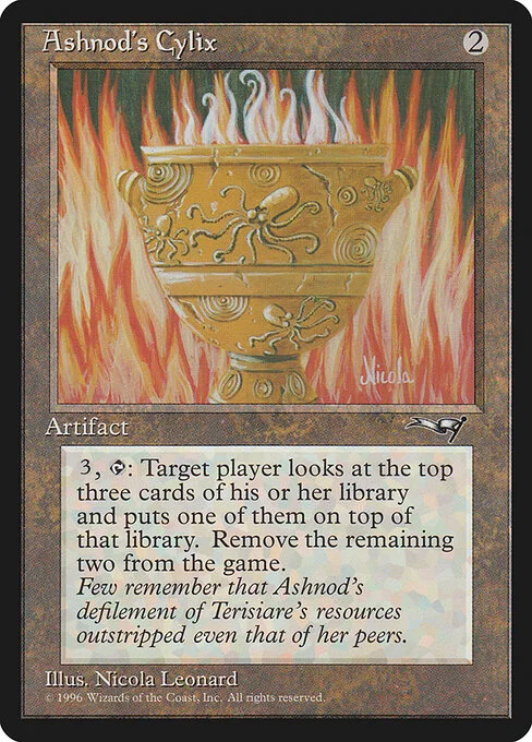 Ashnod's Cylix, carta Magic di tipo Artifact illustrata da Nicola Leonard