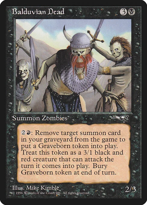 Balduvian Dead, carta Magic di tipo Creature — Zombie illustrata da Mike Kimble