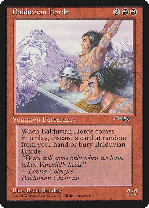 Balduvian Horde, carta Magic di tipo Creature — Human Barbarian illustrata da Brian Snõddy