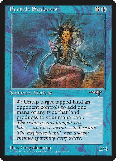 Benthic Explorers, carta Magic di tipo Creature — Merfolk Scout illustrata da Greg Simanson