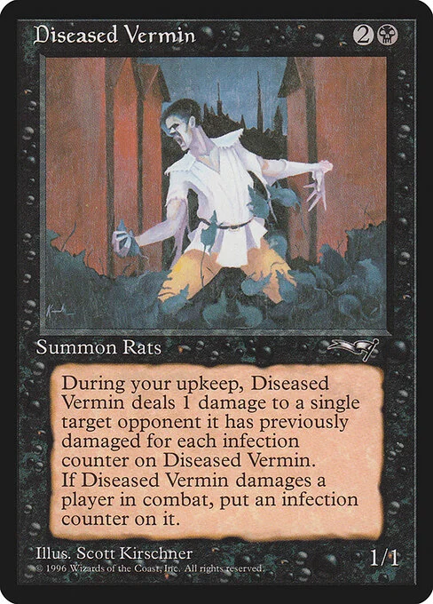 Diseased Vermin, carta Magic di tipo Creature — Rat illustrata da Scott Kirschner