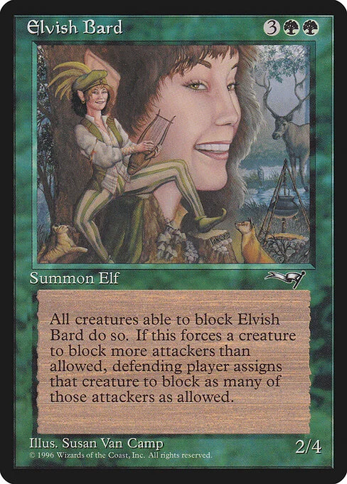 Elvish Bard, carta Magic di tipo Creature — Elf Shaman Bard illustrata da Susan Van Camp
