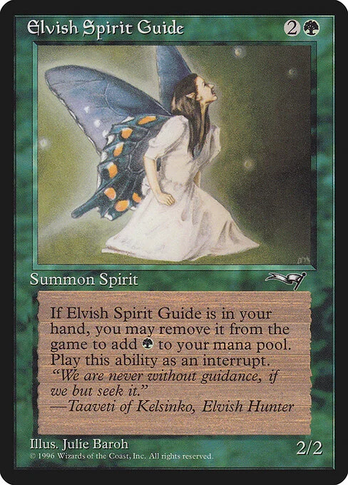 Elvish Spirit Guide, carta Magic di tipo Creature — Elf Spirit illustrata da Julie Baroh