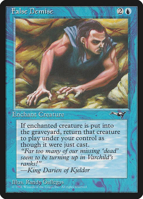 False Demise, carta Magic di tipo Enchantment — Aura illustrata da Randy Gallegos