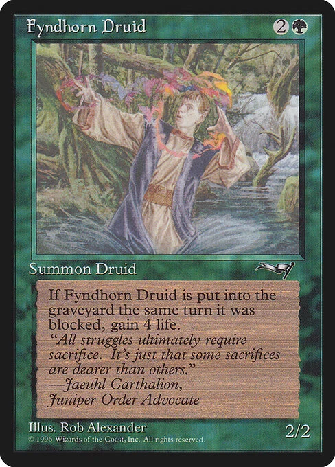 Fyndhorn Druid, carta Magic di tipo Creature — Elf Druid illustrata da Rob Alexander