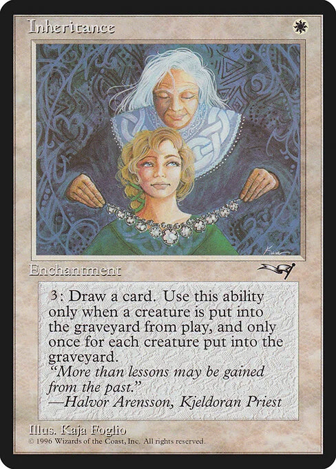 Inheritance, carta Magic di tipo Enchantment illustrata da Kaja Foglio