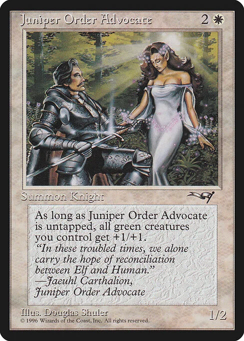 Juniper Order Advocate, carta Magic di tipo Creature — Human Knight illustrata da Douglas Shuler