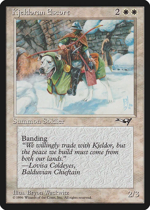 Kjeldoran Escort, carta Magic di tipo Creature — Human Soldier illustrata da Bryon Wackwitz