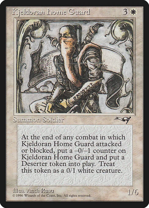 Kjeldoran Home Guard, carta Magic di tipo Creature — Human Soldier illustrata da Andi Rusu