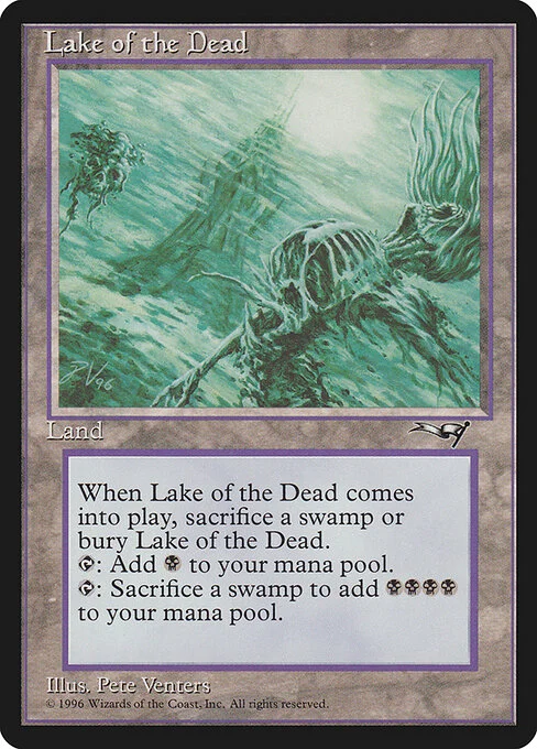 Lake of the Dead, carta Magic di tipo Land illustrata da Pete Venters