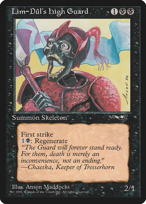 Lim-Dûl's High Guard, carta Magic di tipo Creature — Skeleton illustrata da Anson Maddocks