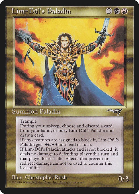 Lim-Dûl's Paladin, carta Magic di tipo Creature — Human Knight illustrata da Christopher Rush