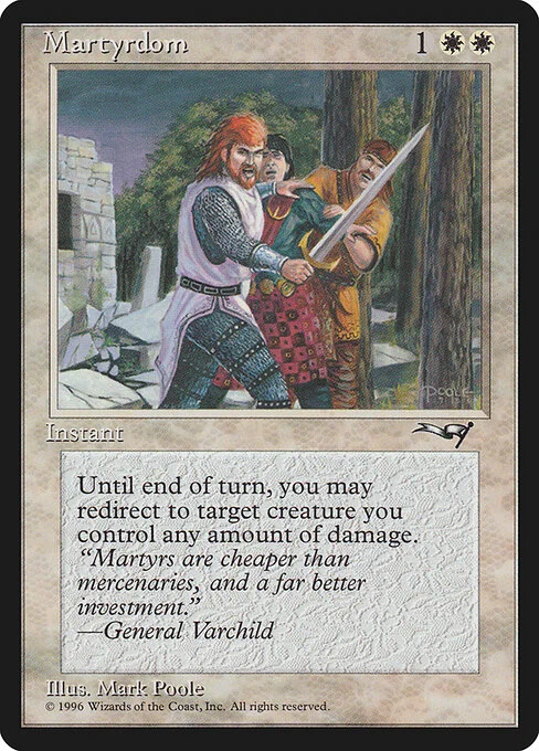 Martyrdom, carta Magic di tipo Instant illustrata da Mark Poole