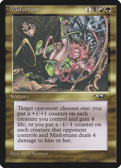 Misfortune, carta Magic di tipo Sorcery illustrata da Ron Spencer