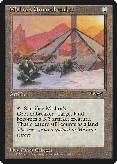 Mishra's Groundbreaker, carta Magic di tipo Artifact illustrata da Randy Gallegos