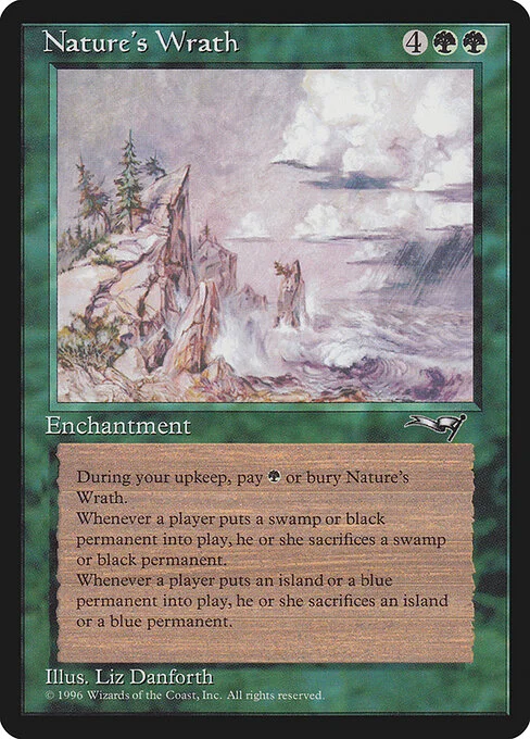 Nature's Wrath, carta Magic di tipo Enchantment illustrata da Liz Danforth