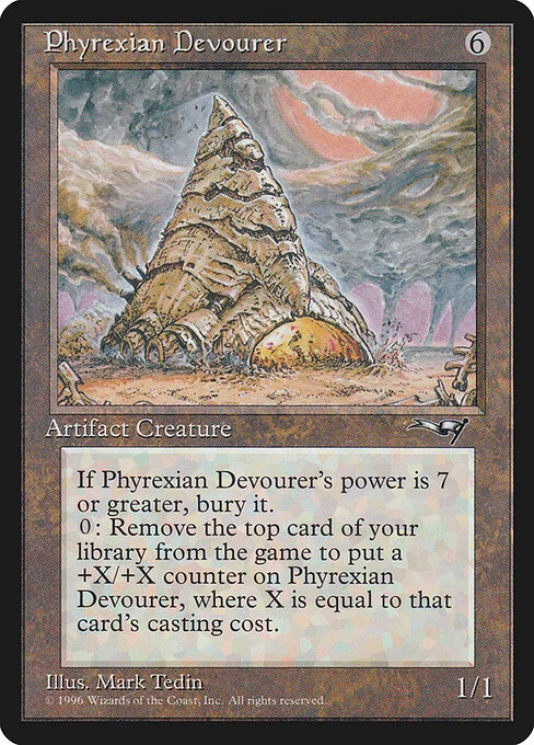 Phyrexian Devourer, carta Magic di tipo Artifact Creature — Phyrexian Construct illustrata da Mark Tedin