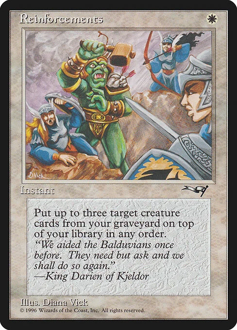 Reinforcements, carta Magic di tipo Instant illustrata da Diana Vick