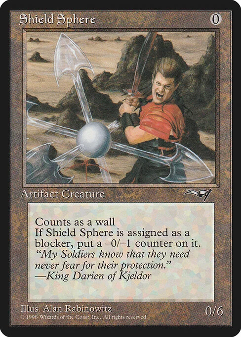 Shield Sphere, carta Magic di tipo Artifact Creature — Wall illustrata da Alan Rabinowitz