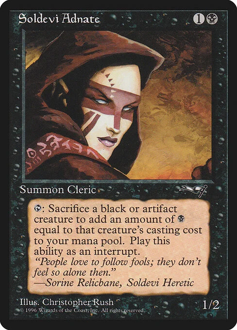 Soldevi Adnate, carta Magic di tipo Creature — Human Cleric illustrata da Christopher Rush