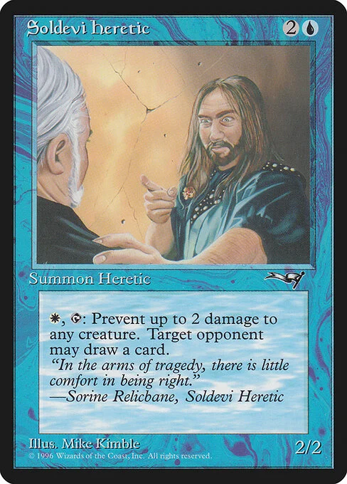 Soldevi Heretic, carta Magic di tipo Creature — Human Cleric illustrata da Mike Kimble
